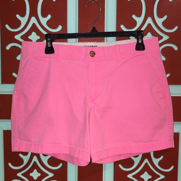Women’s Neon Pink Khaki Shorts Size 8 Old Navy - Picture 2 of 9